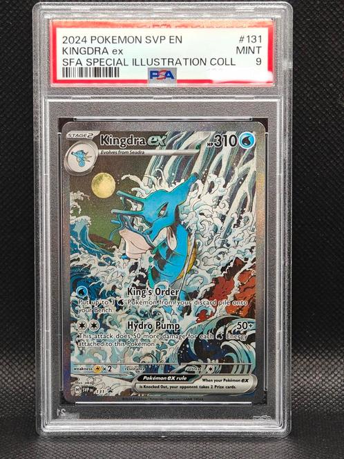 Kingdra EX PSA 9 MINT 131 Shrouded Fable, Hobby en Vrije tijd, Verzamelkaartspellen | Pokémon, Zo goed als nieuw, Losse kaart