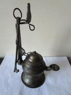 Antieke olielamp - snotneus brons, Antiek en Kunst, Verzenden