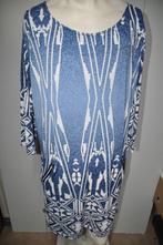 FA35 Magna Jurk Blauw Wit maat 52 / 54, Kleding | Dames, Grote Maten, Blauw, Jurk, Ophalen of Verzenden, Magna