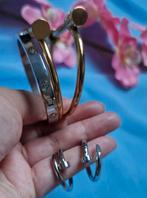 Mooie armbanden en ringen set spijker ring, Sieraden, Tassen en Uiterlijk, Staal, Nieuw, Ophalen of Verzenden, Zilver