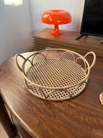 Vintage rotan dienblad, Ophalen, Gebruikt, Schaal, Rond