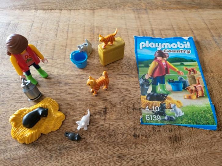 Playmobil van Country 6139 Bonte Kattenfamilie zonder doosje, Kinderen en Baby's, Speelgoed | Playmobil, Zo goed als nieuw, Complete set