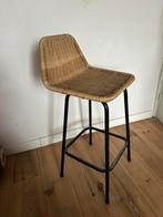 vintage rohe noordwolde rotan barkruk, Huis en Inrichting, Barkrukken, 1 kruk, Ophalen, Zo goed als nieuw, 60 tot 90 cm