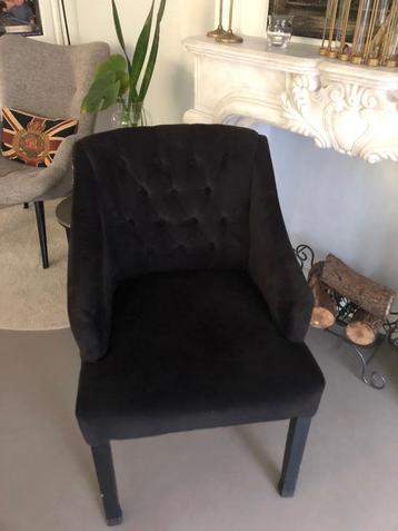 Zwart velours eetkamerstoelen  beschikbaar voor biedingen