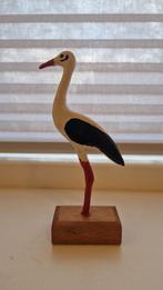 Houten Handgemaakte Ooievaar - 14 cm, Antiek en Kunst, Ophalen of Verzenden