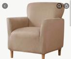 2 Stoelhoezen, beige fluweelachtige stof nieuw, Huis en Inrichting, Fauteuils, Klassiek, Nieuw, 75 tot 100 cm, Ophalen of Verzenden
