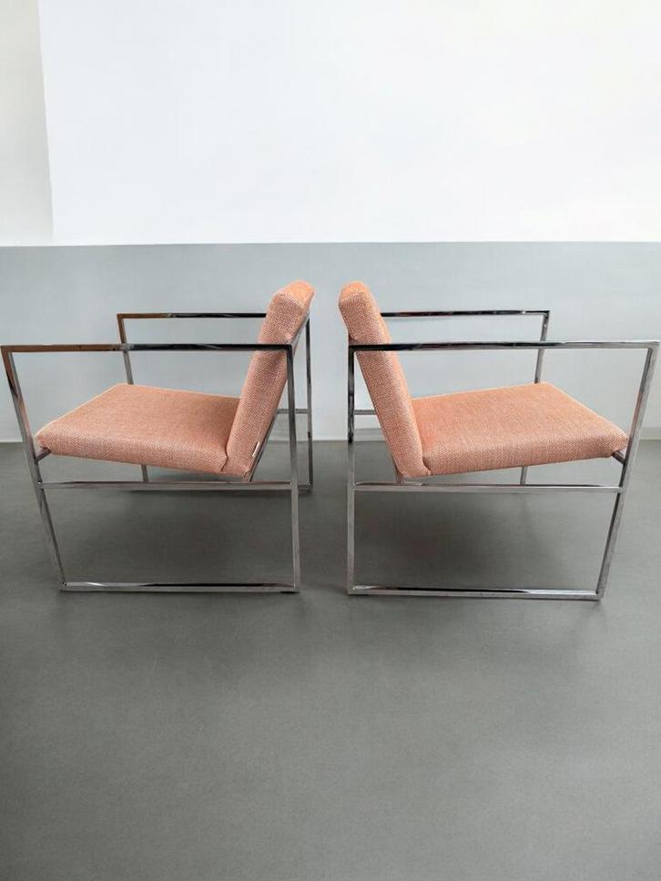 2x Grace design fauteuil by BRÜHL, Huis en Inrichting, Fauteuils, Zo goed als nieuw, Metaal, Stof, 50 tot 75 cm, Minder dan 75 cm