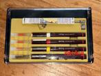 rotring Rapidograph 4 pennen + toebehoren in doos 0,18 - #v#, Hobby en Vrije tijd, Ophalen, Zo goed als nieuw, Overige typen