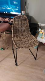 3 Woood rotan stoelen Karwei, Ophalen, Gebruikt, Bruin, Metaal