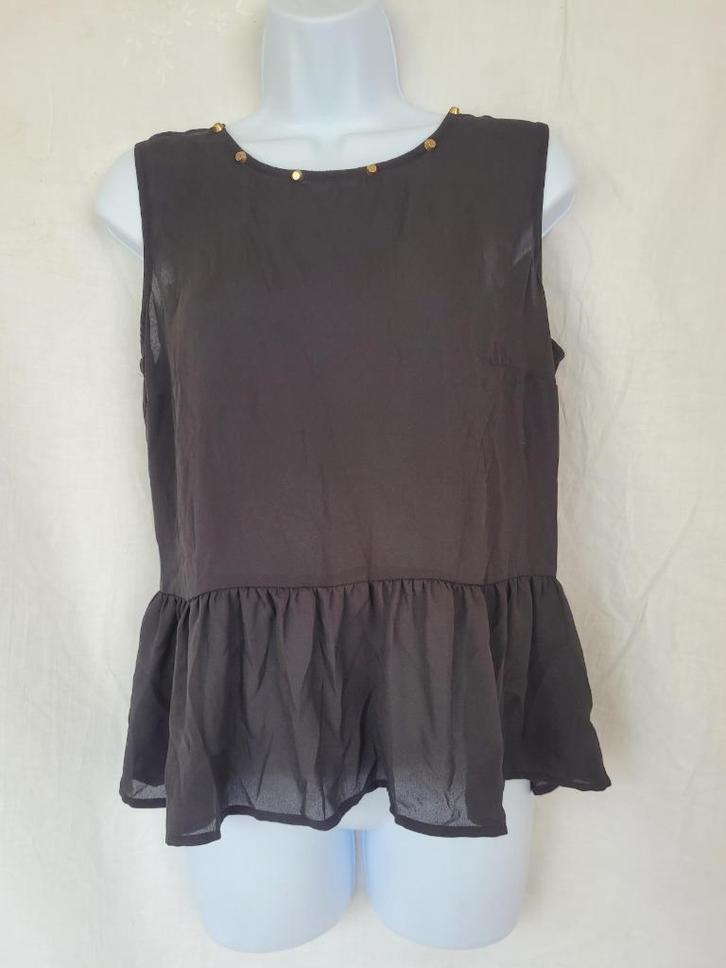 Stoer zwart damesshirt mt 38 merk Atmosphere, Kleding | Dames, T-shirts, Zo goed als nieuw, Maat 38/40 (M), Zwart, Zonder mouw