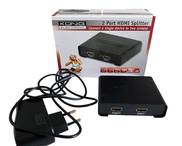 Konig KN-HDMISPL10 HDMI-splitter, Audio, Tv en Foto, Overige Audio, Tv en Foto, Zo goed als nieuw, Ophalen of Verzenden