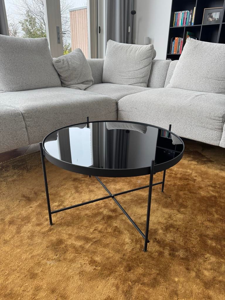 Zuiver Cupid XXL Zwart Bijzettafel, Huis en Inrichting, Tafels | Salontafels, Ophalen, 50 tot 100 cm, Rond, 50 tot 100 cm