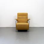 1x Leolux Scylla Fauteuil Hoog Mosterd Stof - Chroom, Huis en Inrichting, Fauteuils, 75 tot 100 cm, Ophalen of Verzenden, Zo goed als nieuw