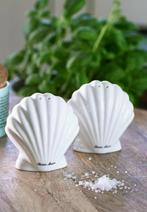 Riviera maison shell peper en zout vaatjes, Ophalen, Overige kleuren, Aardewerk of Porselein, Nieuw