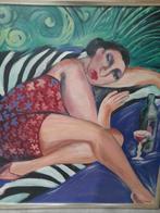 Schilderij vrouw, Ophalen, Zo goed als nieuw, Schilderij, 75 cm of meer