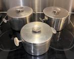 t.k.Gero Zilmeta 3x RVS pan 1,5+2+2 Liter Dick Simonis 1958, Huis en Inrichting, Keuken | Potten en Pannen, Ophalen, Gebruikt