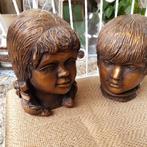 Vintage Beelden van Jongen en Meisje, Antiek en Kunst, Ophalen of Verzenden
