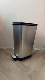 Prullenbak grijs/zwart, Ophalen, Kunststof, Met pedaal, 50 tot 75 cm