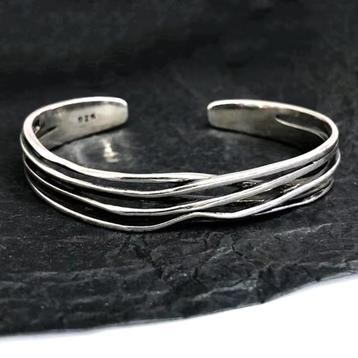 Zilveren Gevlochten Armband / Sieraad Zilver Mannen Vrouwen  beschikbaar voor biedingen