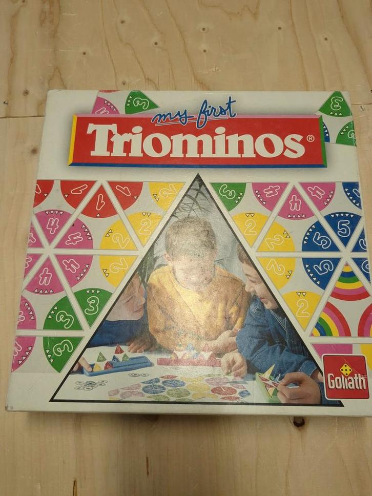 Triominos My First Junior Spel - Educatief!, Hobby en Vrije tijd, Gezelschapsspellen | Bordspellen, Zo goed als nieuw, Een of twee spelers