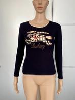 G715 Origineel Burberry maat S=36 top T-shirt zwart/goud