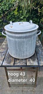 Zink emmer / tobbe / pan / bezorgen /, Tuin en Terras, Ophalen of Verzenden, Rond, Metaal, Minder dan 30 cm