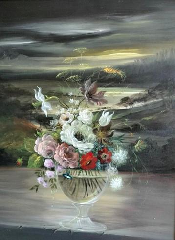 Olieverfschilderij Georges Caramadre uit 1978 beschikbaar voor biedingen