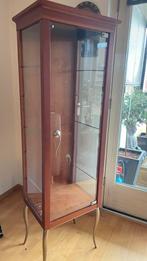 Kersenhouten Vitrinekast met Glasplaten, Huis en Inrichting, Kasten | Vitrinekasten, Ophalen, Met plank(en), Minder dan 50 cm