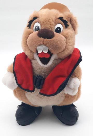 Grote Bever knuffel met reddingsvest en hoedje ca. 30cm hoog beschikbaar voor biedingen