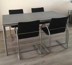 Metaform eettafel met 4 stoelen, Huis en Inrichting, Ophalen, Gebruikt, 50 tot 100 cm, Modern