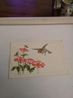 VOGEL. BIJ BLOEMEN, Ophalen of Verzenden, Voor 1920, Natuur