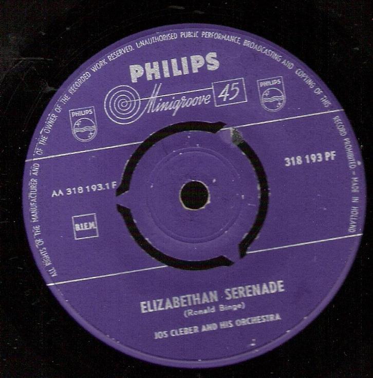 Jos Cleber- Elizabethan Serenade- Show Me Show me-minigroove, Cd's en Dvd's, Vinyl Singles, Gebruikt, Pop, Ophalen