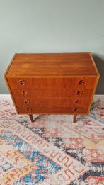 Vintage Deens design ladekastje met 4 lades, Ophalen, 50 tot 100 cm, Zo goed als nieuw, Minder dan 100 cm