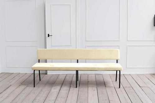 Nieuw! Amber Eetkamerbank 220cm - Stof Monolith 02 Creme, Huis en Inrichting, Banken | Sofa's en Chaises Longues, Nieuw, Vierpersoons of meer