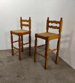 Farmhouse krukken met rieten zitting - set van 2, Ophalen, Gebruikt, Hout, Onbekend