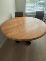 Teak houten tafel met kloosterpoot circa 150 rond, Huis en Inrichting, Tafels | Eettafels, 100 tot 150 cm, Ophalen of Verzenden