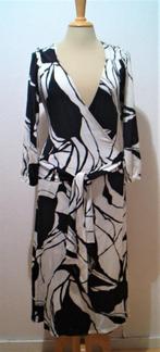 Soepel vallende designer overslag jurk van Adavina! M, Maat 38/40 (M), Onder de knie, Wit, Zo goed als nieuw