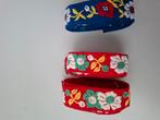 Vintage handgeborduurd bloemetjes lint, Ophalen of Verzenden