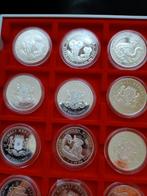 Zilveren 1 oz. Somalische Olifant munten 12 jaartallen, Postzegels en Munten, Edelmetalen en Baren, Ophalen of Verzenden, Zilver
