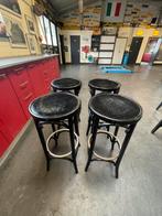 4x gebruikte café barkrukken, Huis en Inrichting, Barkrukken, 4 krukken, Ophalen, Gebruikt, Hout