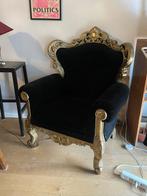 zwarte fluwelen troon, Huis en Inrichting, Stoelen, Ophalen, Gebruikt, Zwart, Eén