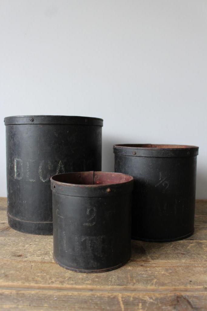 Lot van 3 oude Franse tonnen inhoudsmaten *Pronck & Praal*, Antiek en Kunst, Curiosa en Brocante, Ophalen of Verzenden