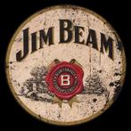 Vintage reclamebord metaal Jim Beam (30 bij 30 cm), Nieuw, Reclamebord, Ophalen of Verzenden