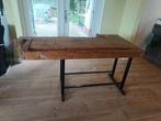 Vintage Werkbank met Stalen Frame, Doe-het-zelf en Verbouw, Werkbanken, Ophalen, Gebruikt, 120 tot 170 cm, Bankschroef