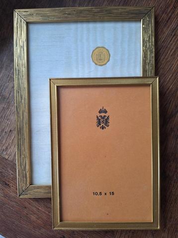 Vintage Jyden fotolijstjes goudkleurig, 60's p/st beschikbaar voor biedingen