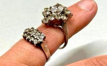 2x Vintage zilveren ring Hallmarked Birmingham 1970-1987 beschikbaar voor biedingen