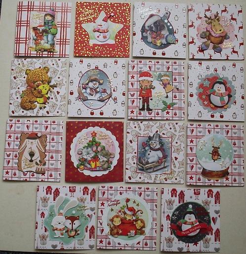 Set 25x zelfgemaakte kerstkaarten / wenskaarten kerst (n), Hobby en Vrije tijd, Kaarten | Zelfgemaakt, Nieuw, Kerst, Verzenden