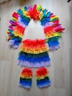 Regenboog tule kostuum met veren, one size, 2 sets, Kleding | Dames, Carnavalskleding en Feestkleding, Carnaval, Ophalen of Verzenden