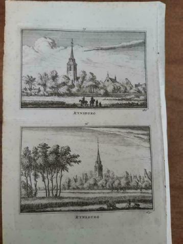 75,76 / Het dorp Rijnsburg; gravure uit 18de eeuw beschikbaar voor biedingen