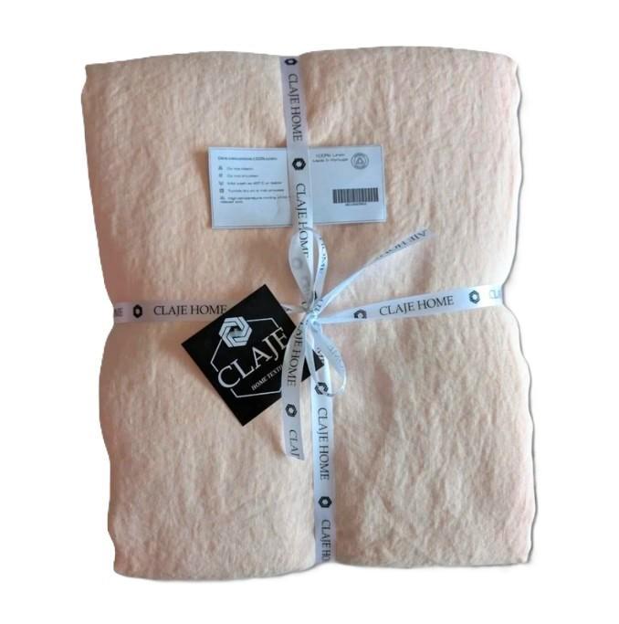 100% linnen dekbedovertrek 240x220 met slopen Beige/Zalm, Huis en Inrichting, Slaapkamer | Beddengoed, Nieuw, Dekbedovertrek, Tweepersoons